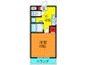 アルカディア 1Kの間取り