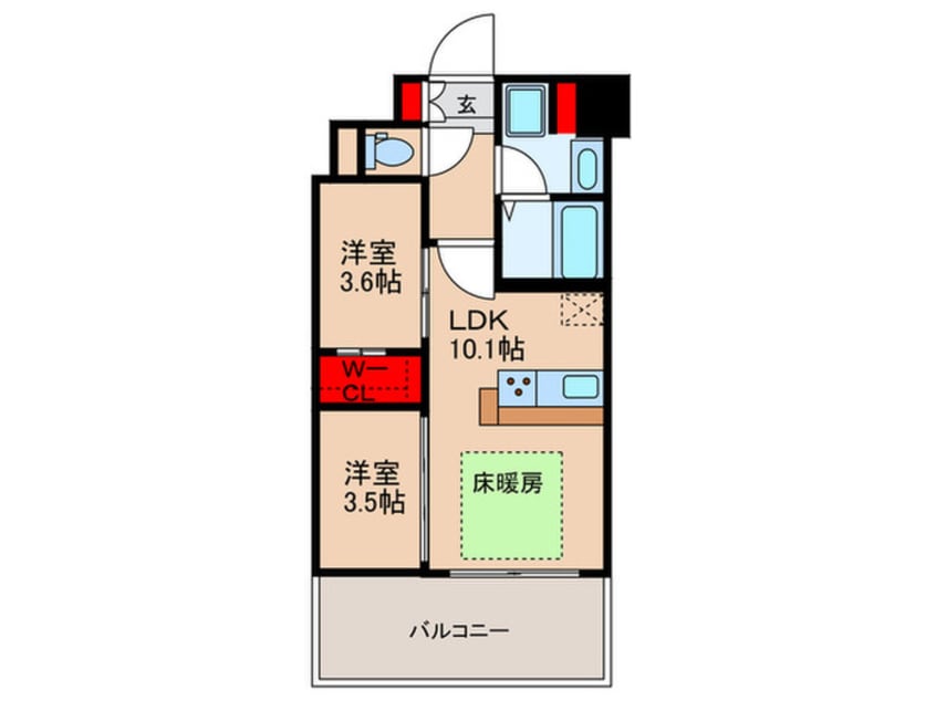 間取図 アーバネックス新町Ⅱ
