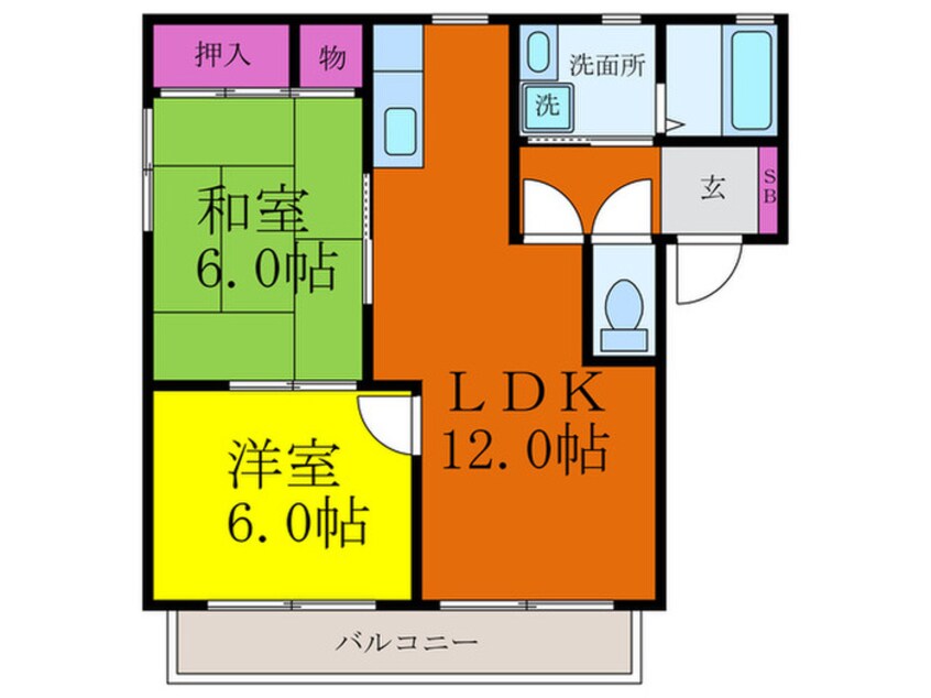 間取図 ラクシュミー鳥飼Ｆ棟