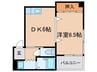 ドウェル倉本Ⅱ 1DKの間取り