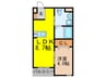 アルル三番館 1LDKの間取り