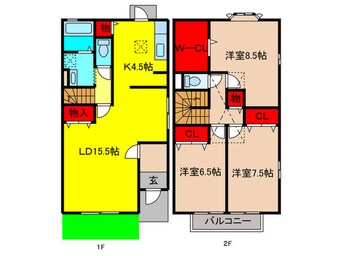間取図 アロマコ－トＡ棟
