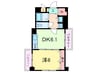 エールハイツ本山 1DKの間取り