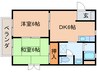 ﾜｲｽﾞﾍﾞﾙﾄﾞﾐ-ﾙ 2DKの間取り