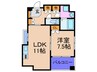 Ｋ・Ｈ・Ｅ 1LDKの間取り