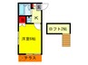 キャッスル若草 1Kの間取り