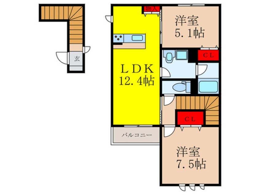 間取図 茨木市シャーメゾンKNα
