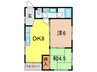 ＪＵＮ芦屋 2DKの間取り