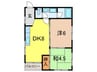 ＪＵＮ芦屋 2DKの間取り