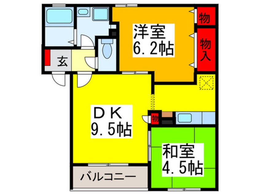 間取図 ﾒｿﾞﾝﾎﾞﾇ-ﾙ
