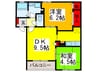 ﾒｿﾞﾝﾎﾞﾇ-ﾙ 2DKの間取り