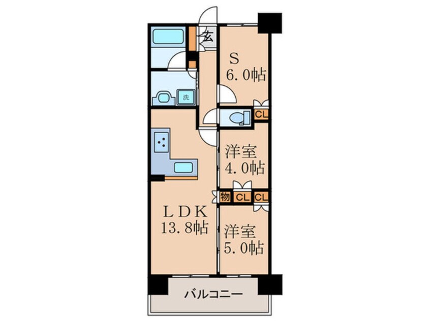 間取図 ウィルローズ京都御陵(507)