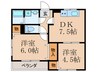 レ・セーナ 2DKの間取り