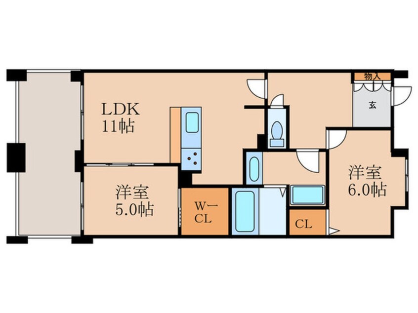 間取図 パインフィ－ルド洛東