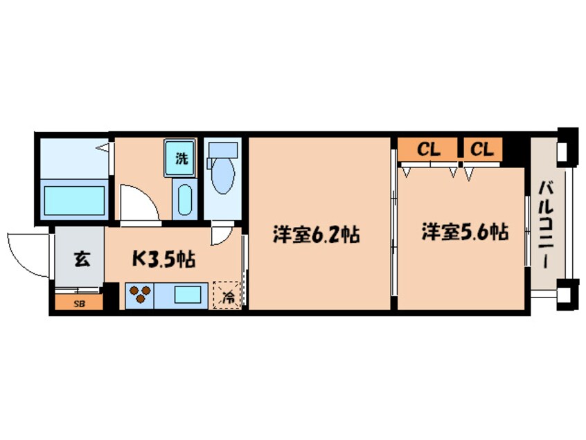 間取図 パインフィ－ルド洛東