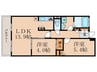 パインフィ－ルド洛東 2LDKの間取り
