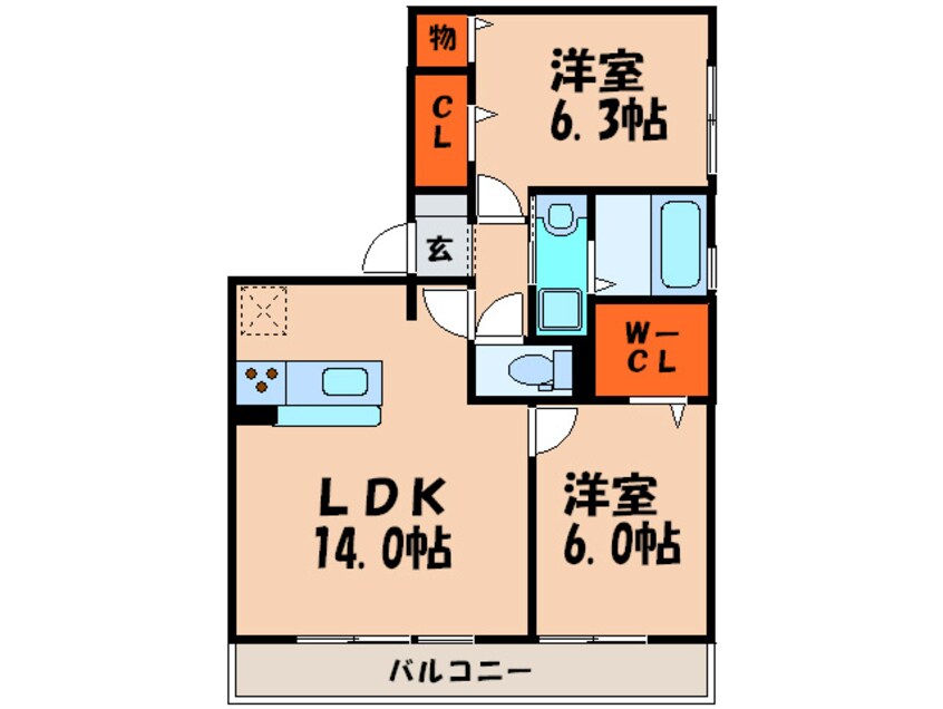 間取図 サニ－プレイス塩屋台