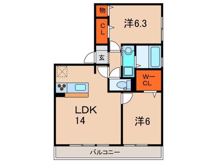 間取図 サニ－プレイス塩屋台