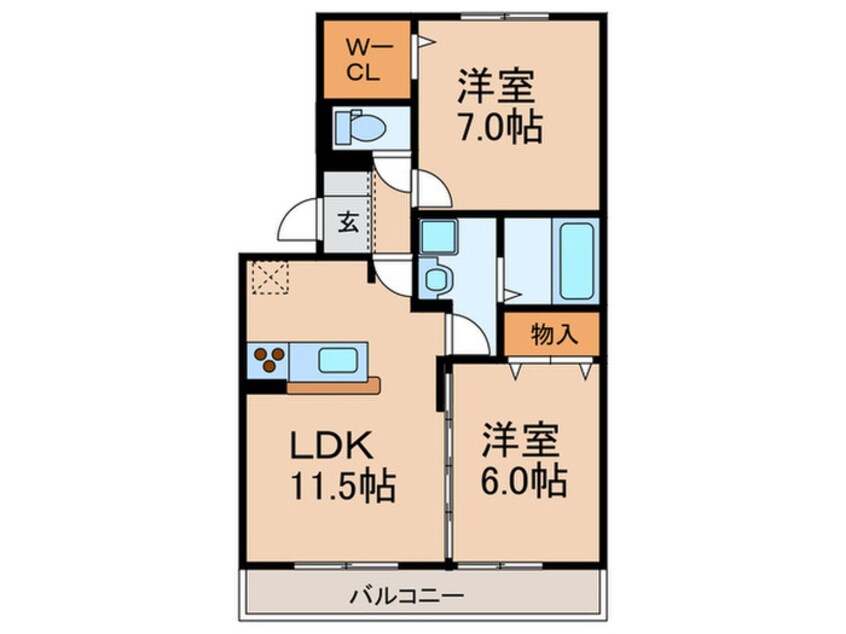 間取図 サニ－プレイス塩屋台