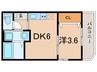 仮）ｏｎｅ門戸 1DKの間取り