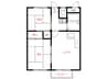 フラワー芦屋 2LDKの間取り
