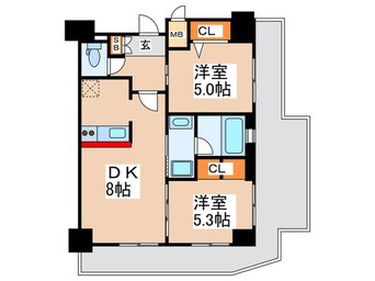 間取図 ｴｽﾃﾑﾌﾟﾗｻﾞ難波WESTﾘﾊﾞ-ｸﾛｽ(615)