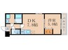 グランカーサ日の又 1DKの間取り