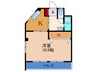 マンションかわにし 1Kの間取り
