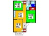 グリーンヒルA棟 3DKの間取り
