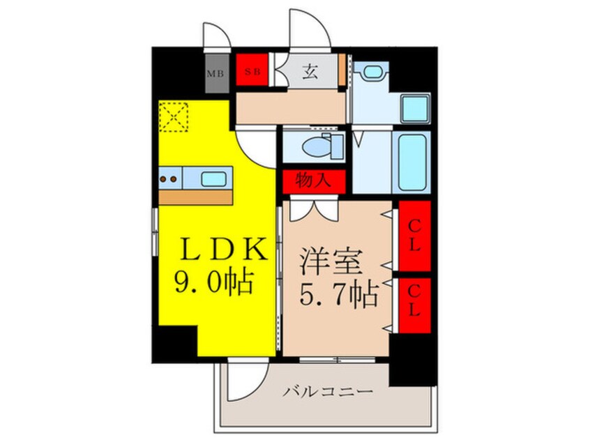 間取図 スプランディッド江坂駅前