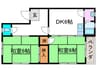 小畑川ハイツ 2DKの間取り