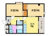 ル－ミナス桂 2DKの間取り