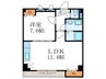 ｆｏｒｅｓｔａｇｅ西院 1LDKの間取り