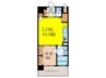Mid Court新大阪 1LDKの間取り