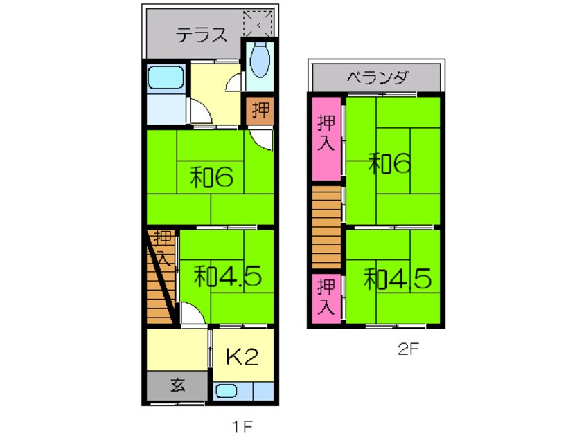 間取図 大東連棟貸家