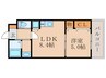 プリエ深草 1LDKの間取り