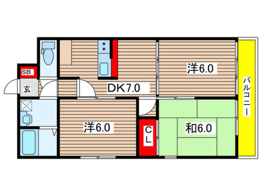 間取図 カサグランデ嵯峨野