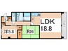 ローズプレイスヨシタ 2LDKの間取り