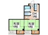 サントピア阿波座Ａ棟 2DKの間取り