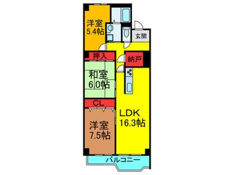 間取図 ｸﾞﾘ-ﾝﾀｳﾝ香里ヶ丘Ｃ棟(313)