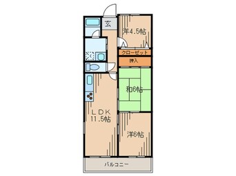 間取図 シャトレ鳴尾