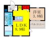 グランフォレスタ吹田東 1LDKの間取り