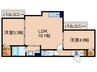 クリエオーレ私市山手 2LDKの間取り