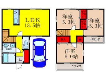 間取図 西田貸家戸建てA区