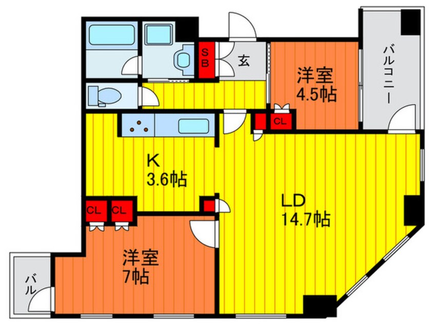 間取図 サンマークス大日Ｇ棟(2806)
