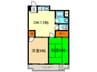 共栄マンション服部 2DKの間取り