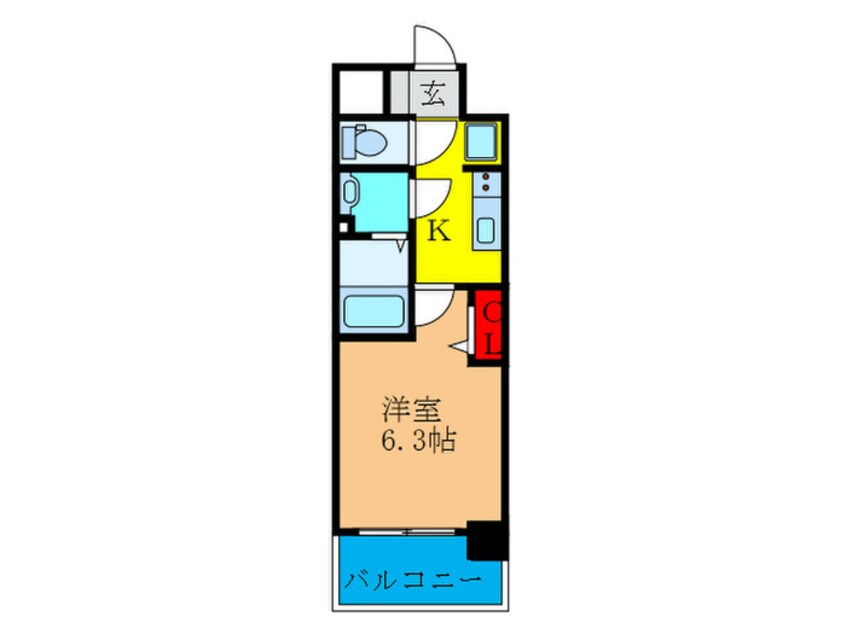 間取図 ﾌﾟﾚｻﾝｽ淡路駅前（203）