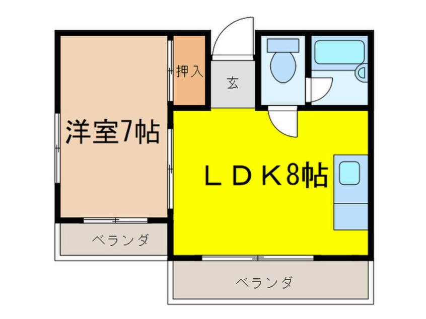 間取図 ハイツエイチⅡ