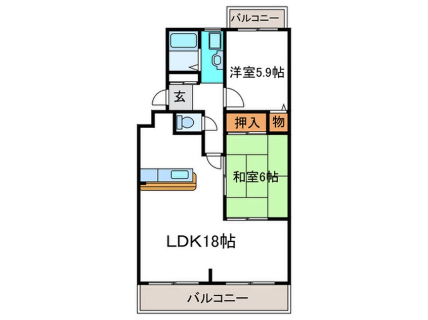 間取図 ｻﾝﾋﾙ箕面