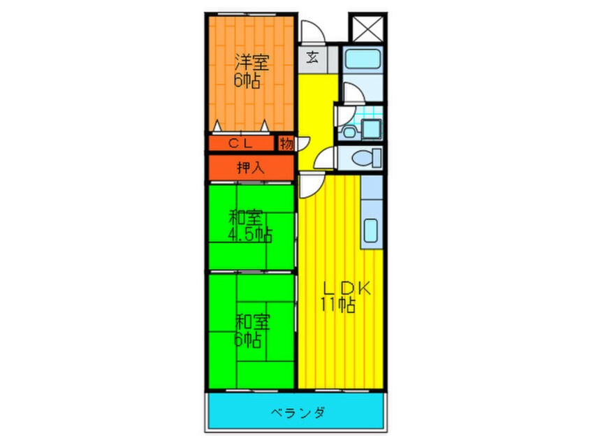 間取図 アドラブール古川橋 ウエスト